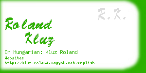 roland kluz business card